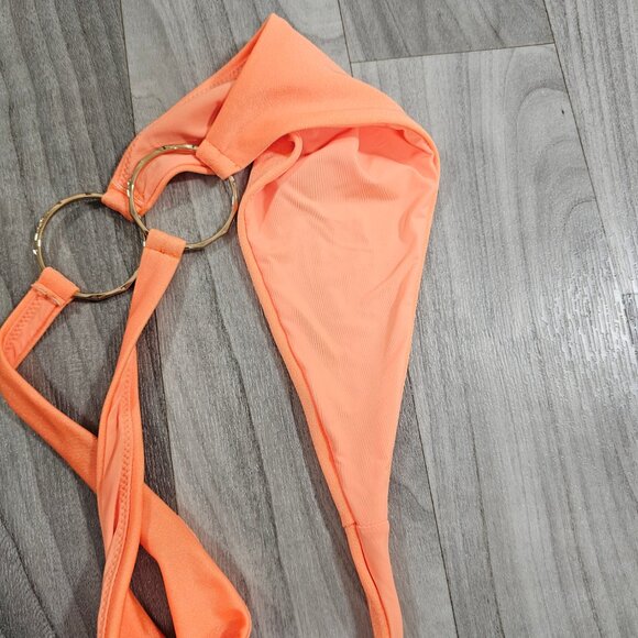 RARE Honey Birdette Athena Neon Orange Swim Thong Bottoms Size M - Picture 4 of 5